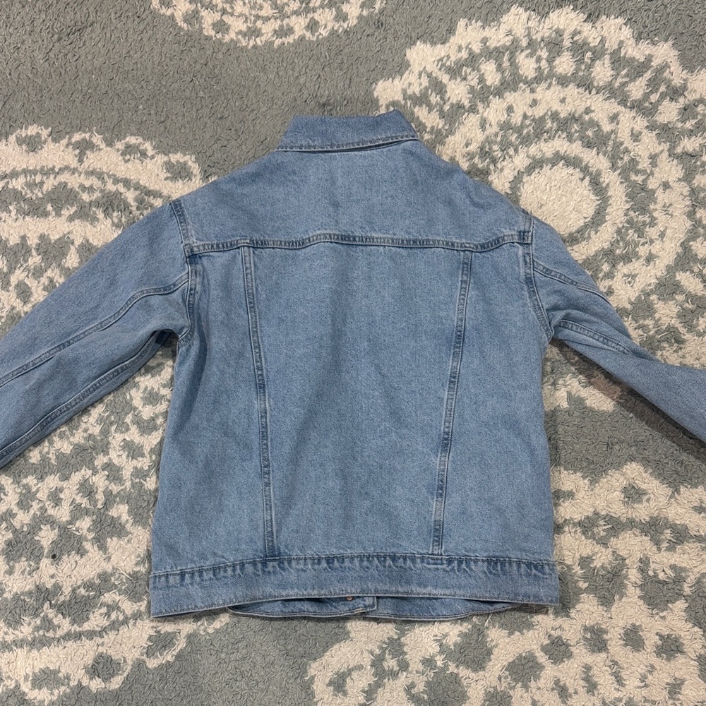 Old Navy Womens wow relaxed Light Blue Denim Jacket medium tall - Picture 12 of 12